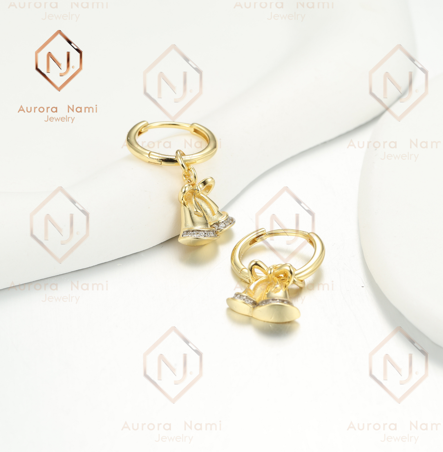 Jingle Bell Earrings With Moissanite