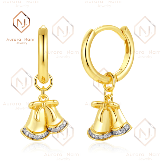 Jingle Bell Earrings With Moissanite