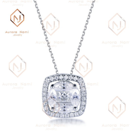 Moissanite Square Necklace