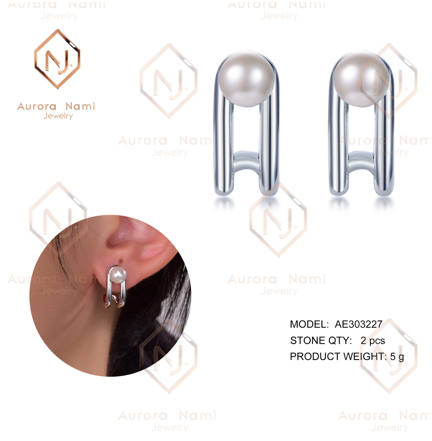 Mother of Pearl Hoop Earring