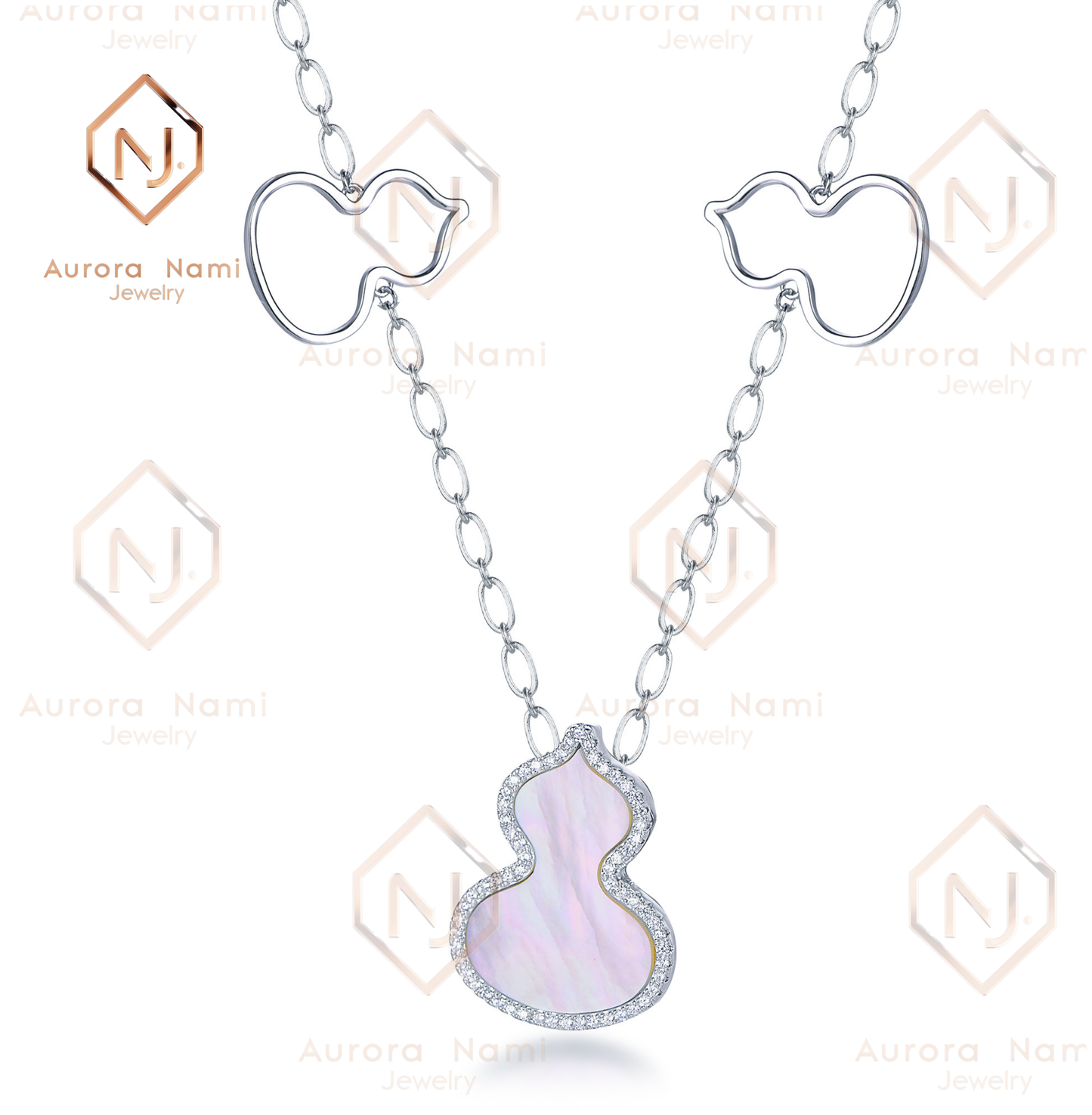 Freshwater Pearl Pink Bottle Gourd Chain Necklace