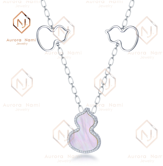 Freshwater Pearl Pink Bottle Gourd Chain Necklace