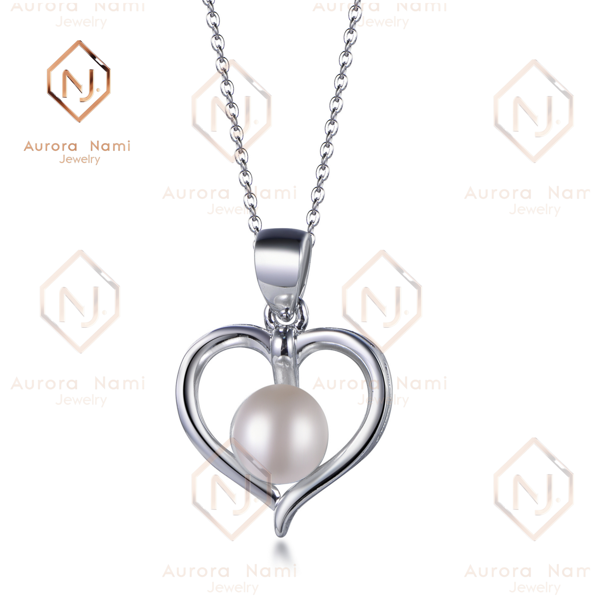 Freshwater Pearl Heart Necklace – Aurora Nami