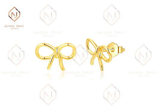 Gold Bow Earrings